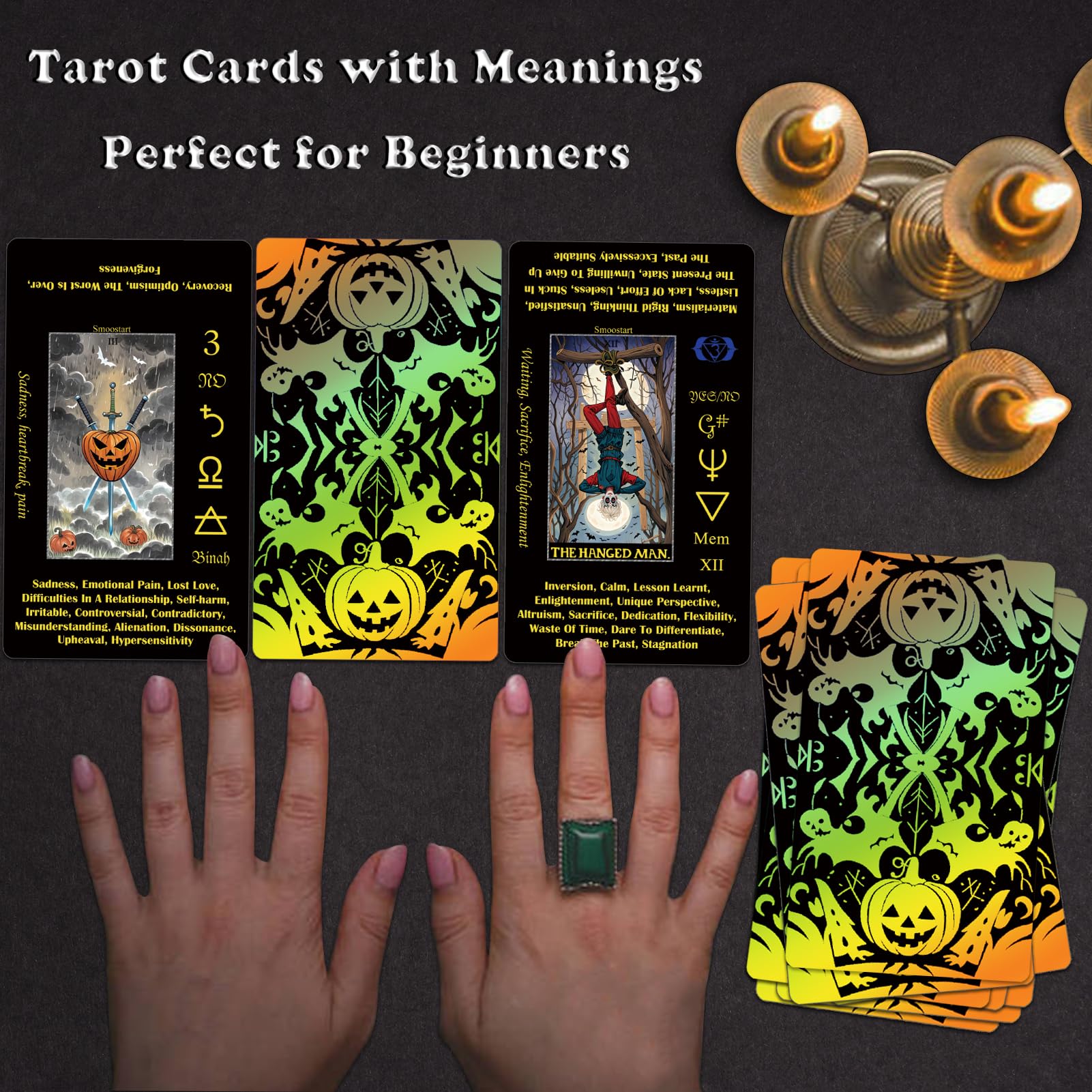 Smoostart Black Halloween Style Tarot Cards with Meanings - Image 4