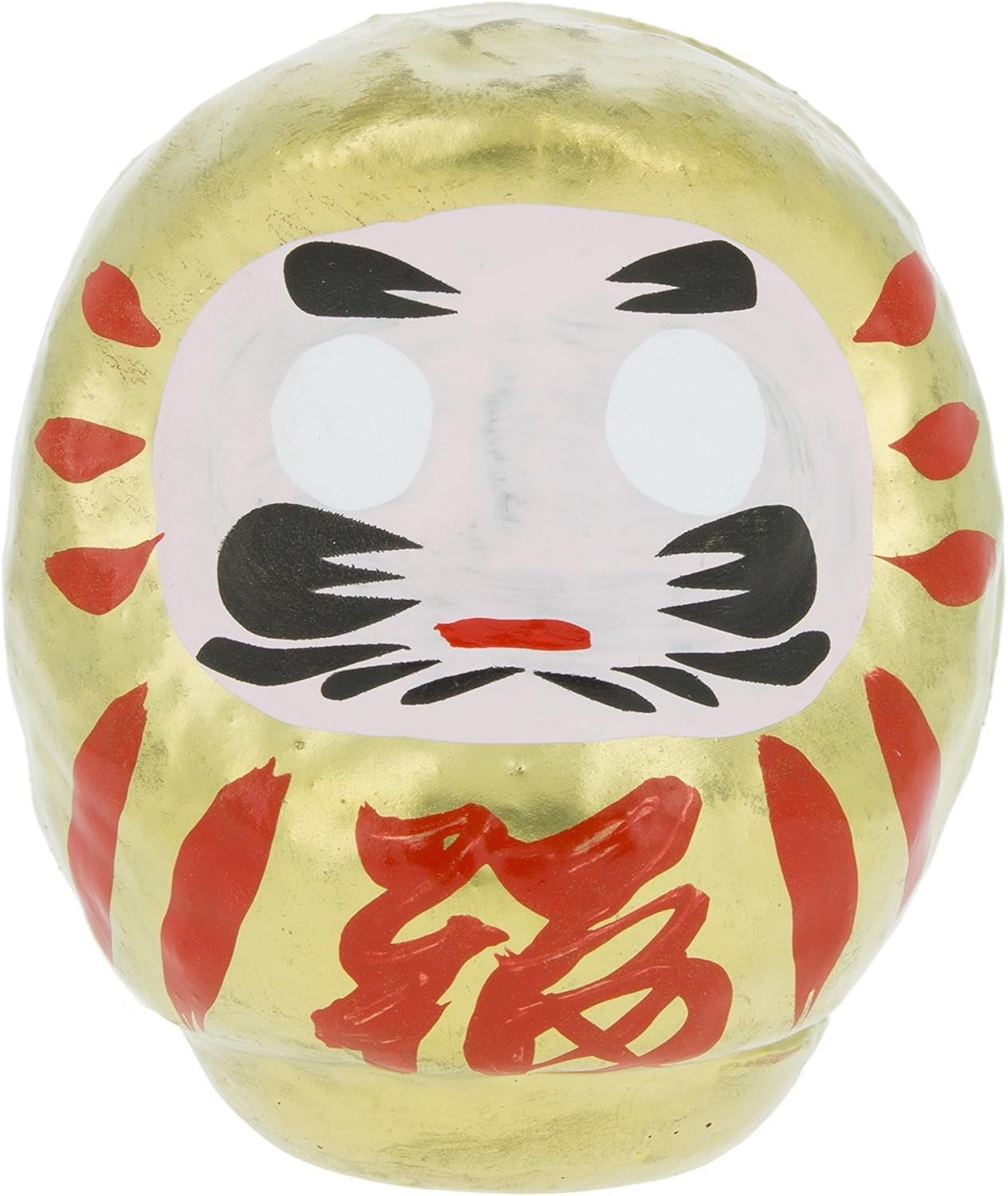Tierra Zen Fortuna Daruma, Cartón, Dorado, 6.5 cm
