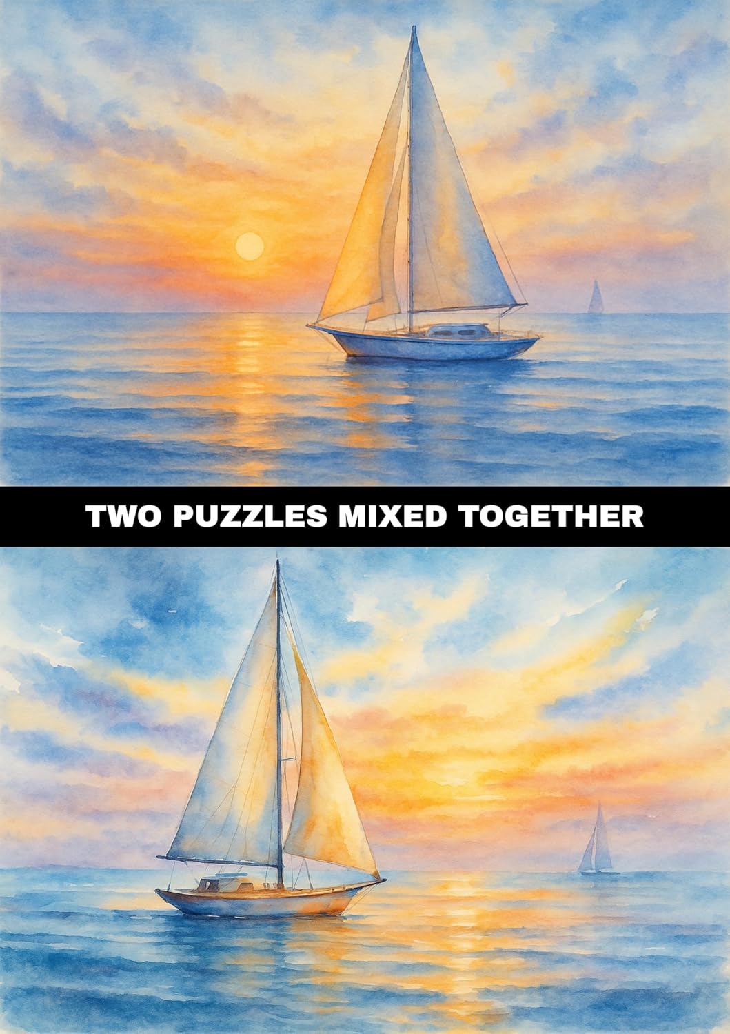 1000 Piece Puzzle for Adults – Dual Challenging Sunset Drift Puzzles Mixed Together – Premium Jigsaw Puzzle Challenge in One Box – Difficult Puzzle Gift for Adults