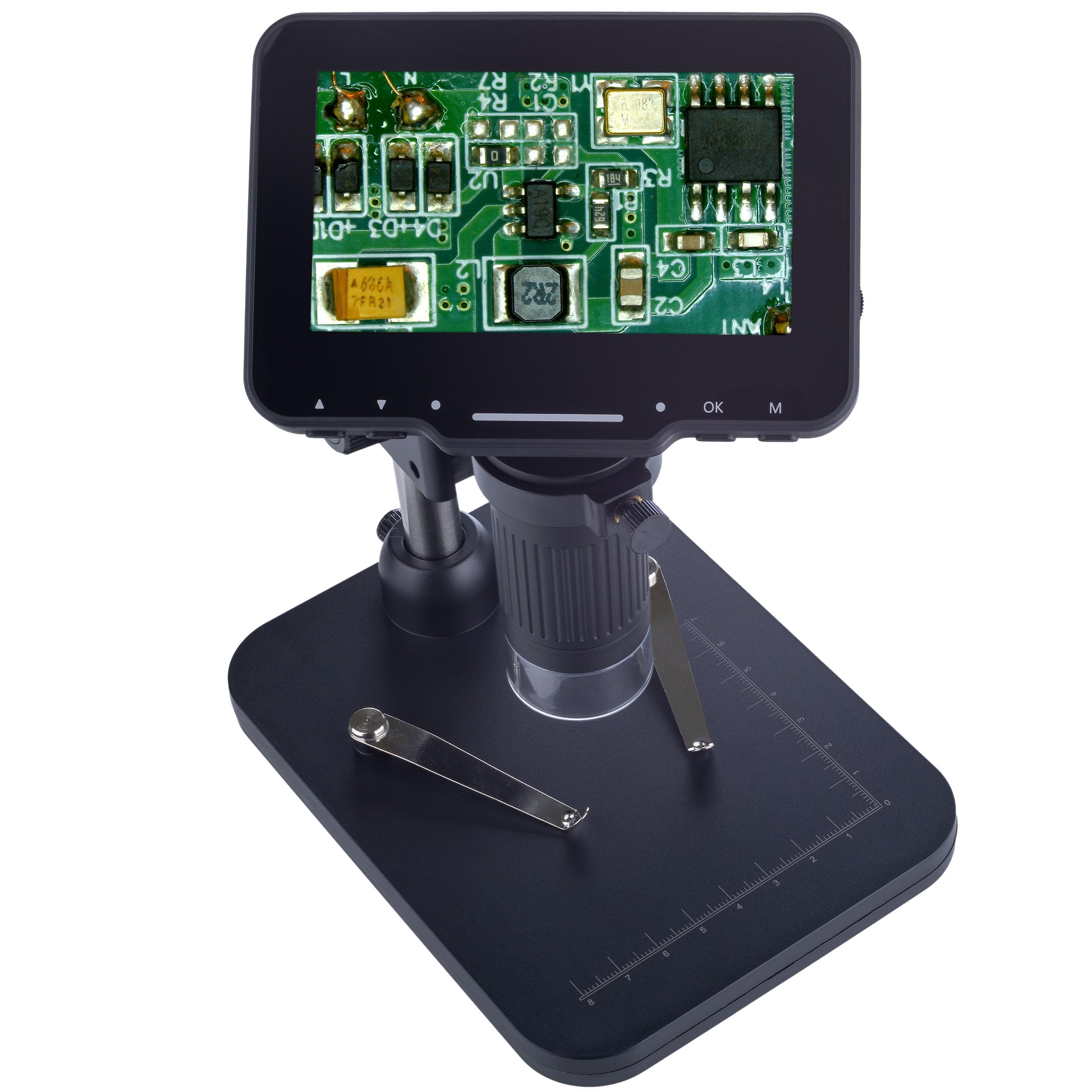 Rosfix Microscopio Digitale LP043-Z01C – Display LCD 4,3", Zoom Digitale, 8 LED Regolabili, 12MP, USB-C | Analisi Elettronica, Biologia, Gioielli | Microscopio Portatile