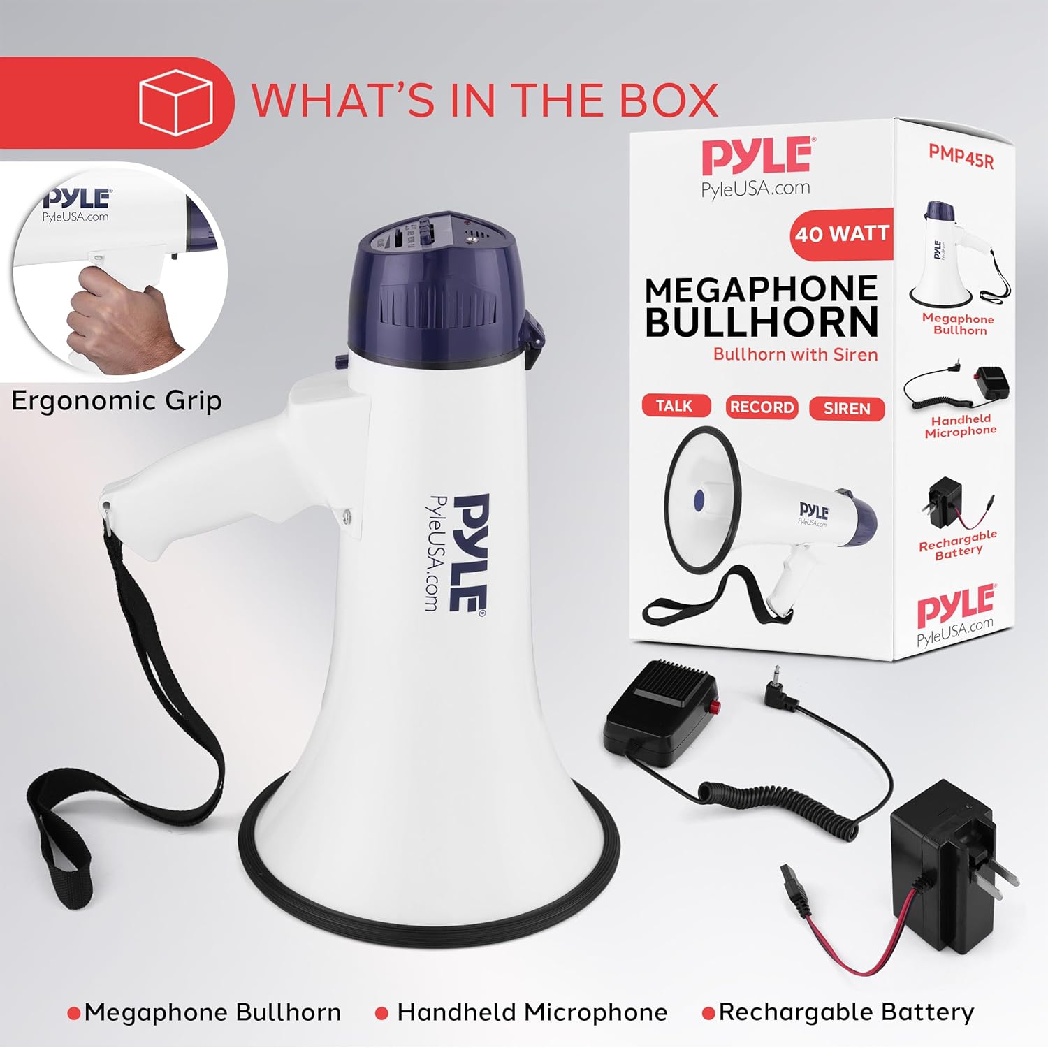 Pyle Megaphone Bullhorn with Built-in Siren