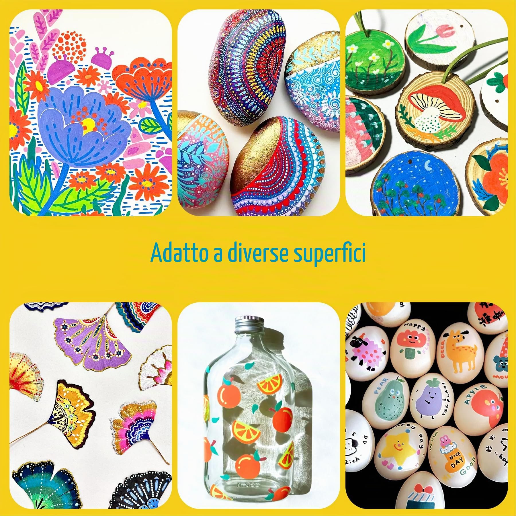 Set di 120 matite acriliche – pennarello acrilico con punta fine e pennello per tessuto, tela, vetro, legno e carta, ideale per bambini e adulti, per disegnare e progetti fai da te