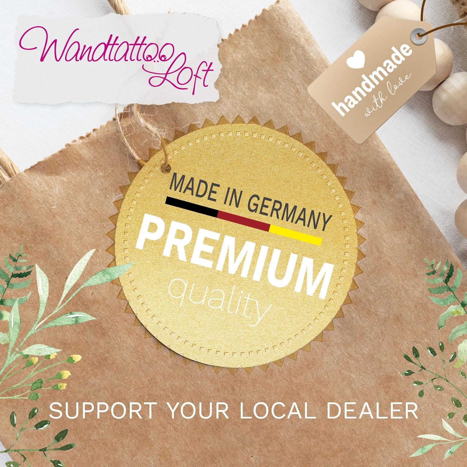 Wandtattoo Loft Taufkerze Mädchen oder Junge mit Taufspruch, Motiv mit jungen Lebensbaum, 25cm x 8cm, personalisierte Kerze, bedruckte Kerze Taufe, Stumpenkerze zur Taufe, individuelles Taufgeschenk
