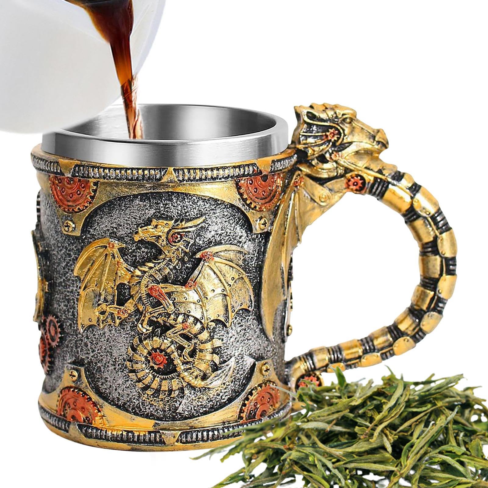 Taza de dragón medieval de 400 ml para tus noches de juegos y fiestas temáticas