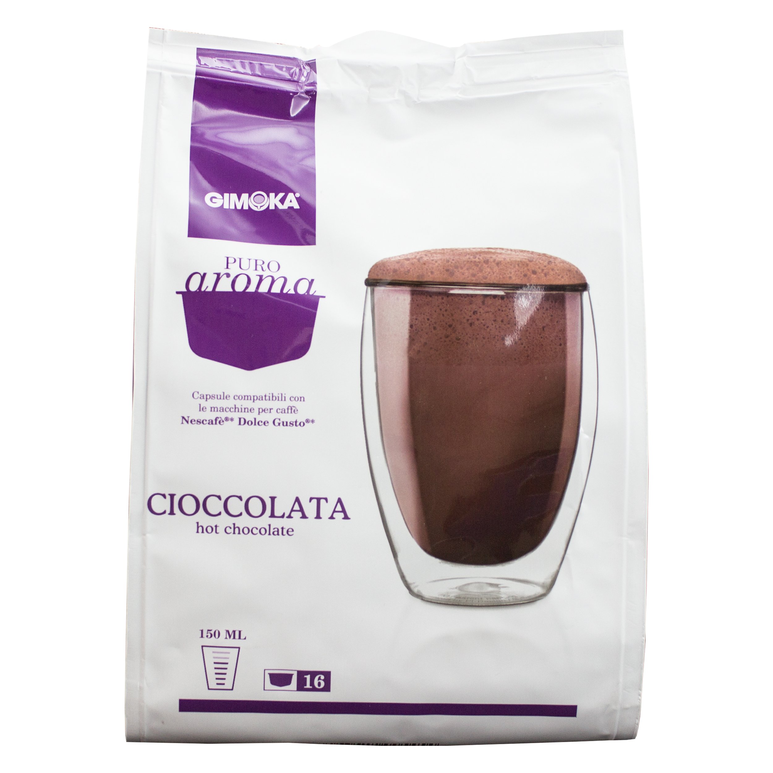 Puro aroma Gimoka Cioccolata, Hot chocolate, cacao cápsulas Nescafé Dolce Gusto compatible, lila, cápsulas{160}