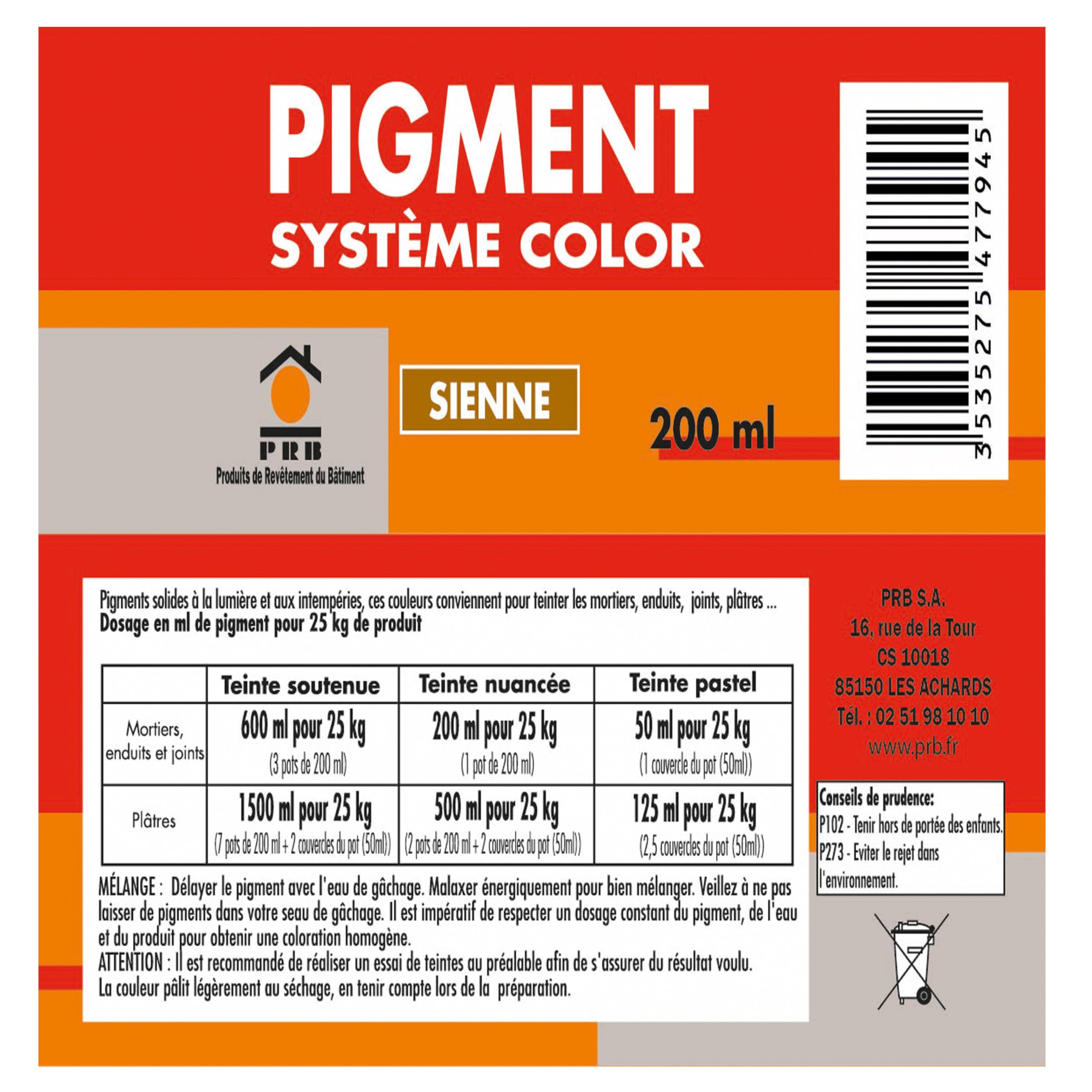 Pigment Concentré 200ml Brun Clair - Coloration Intense et Durable pour Mortier, Enduits, Plâtre, Joints - Usage Intérieur/Extérieur