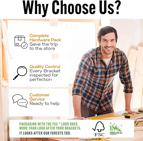 Miniatura 7 de EVALD Soporte de estante flotante mejorado  Soporte de mantel flotante de 4 pulgadas con tornillos y anclajes  Soporte de estante oculto con