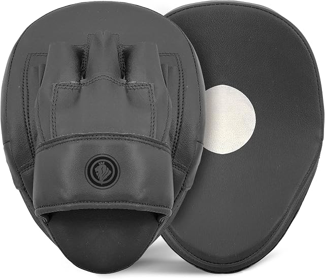 Lions Curved Focus Pads Hook & Jabs Gloves Punch Bag Mitts Boxing MMA Kick Training