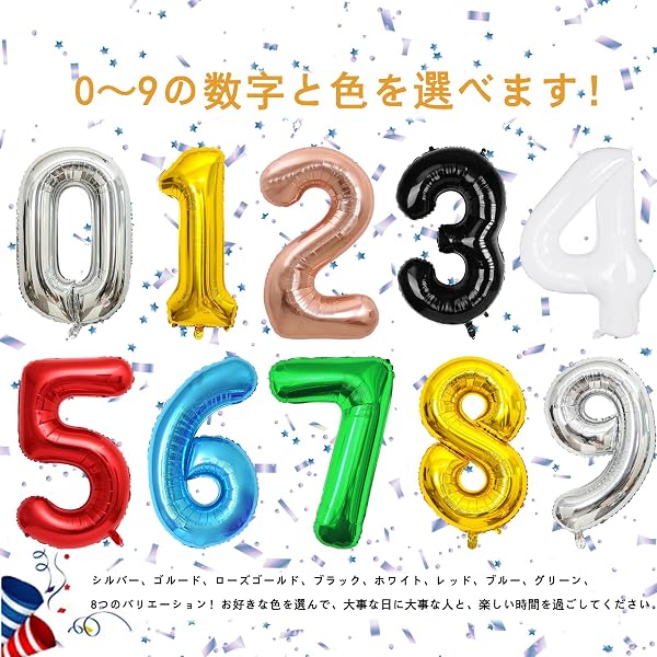 Exgox 数字バルーン シルバー アルミ風船 誕生日 40インチ ナンバー1 ハッピーバースデー 飾り付け 男の子 女の子 ギフト 記念日 お祝い パーティー 結婚式 披露宴 - 3