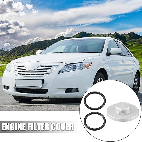 Miniatura 2 de X AUTOHAUX Cubierta negra del casquillo del filtro del motor del aceite del coche para Toyota para Lexus para Scion 15643-31050