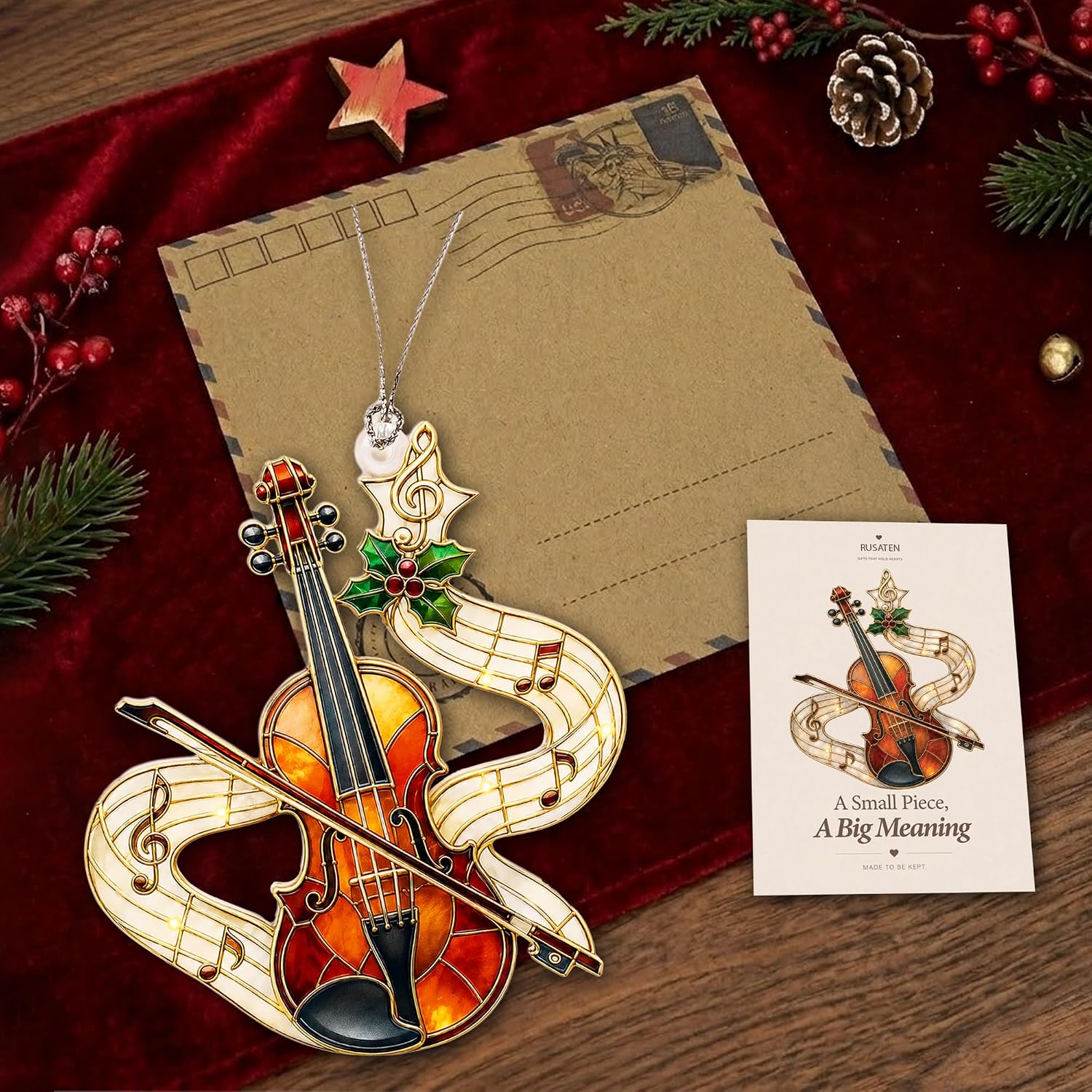 Violin Christmas Ornament 2026, Violin Ornament for Christmas Tree, Music Teacher Gift, Musical Instrument Ornament, Music Lover Gift image 2