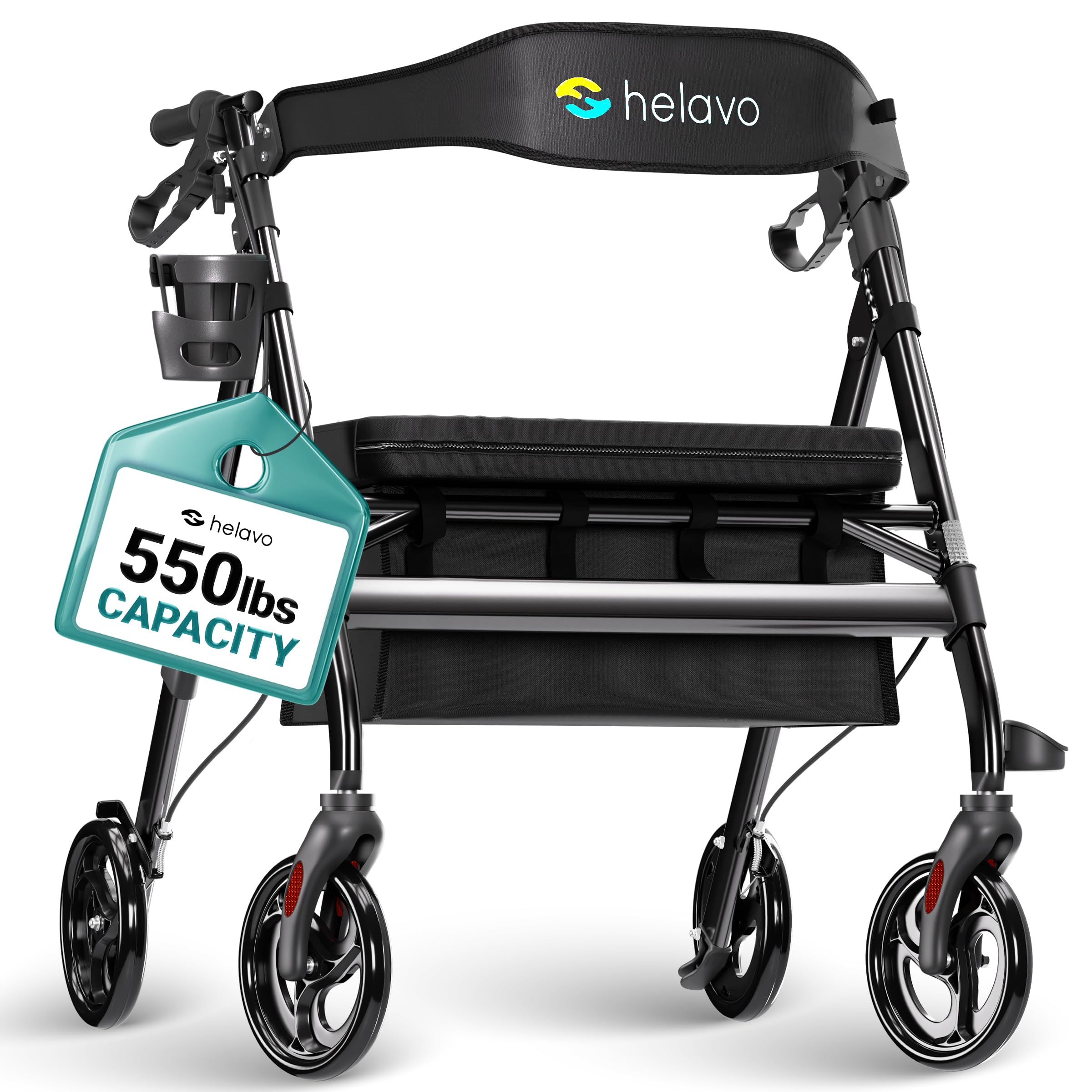 Helavo Bariatric Walker with Seat 500 lbs (226 kg) – Extra Wide