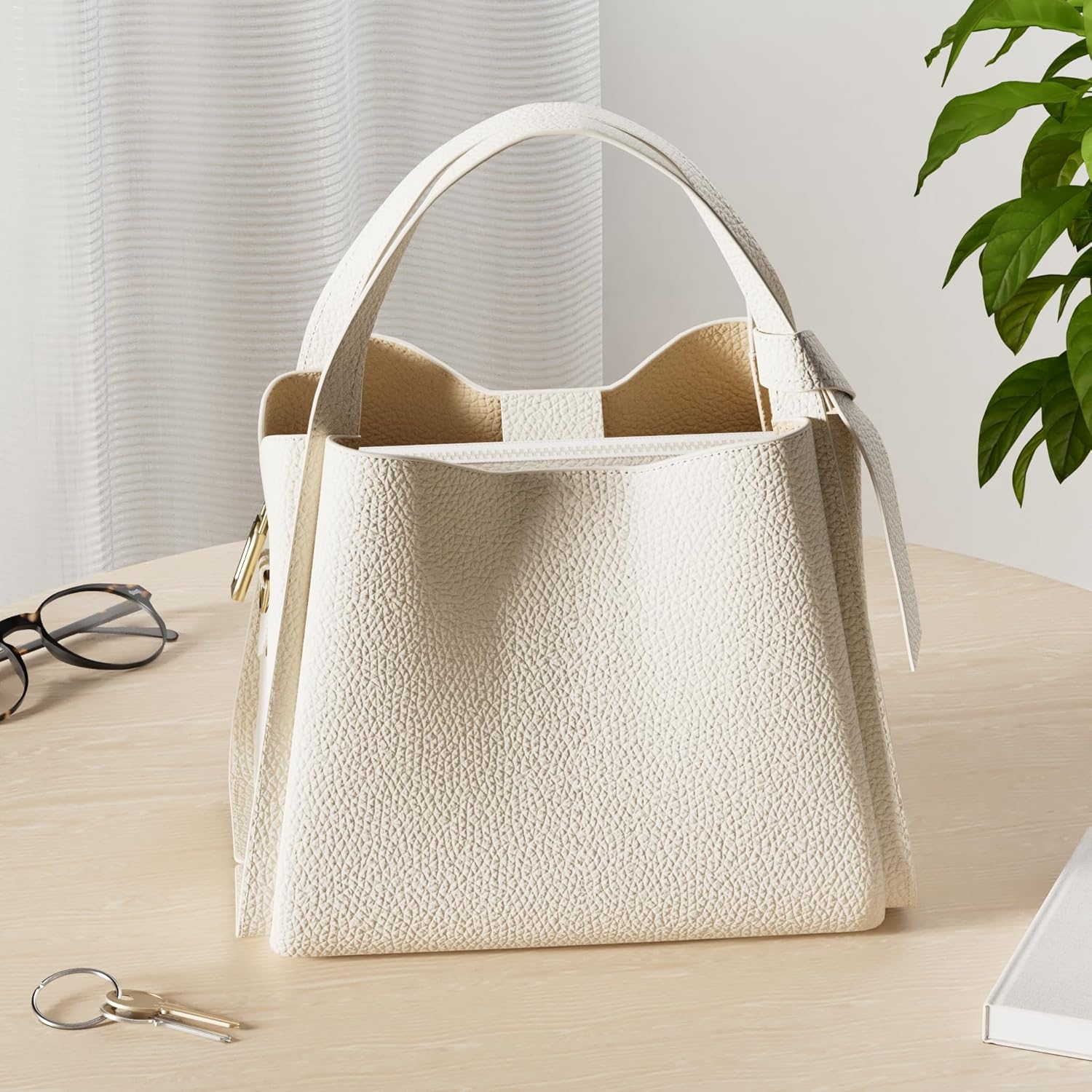 [Kyoei-Tech] ハンドバッグ レディース 高級本革 ショルダーバッグ レザーバッグ フォーマルバッグ 肩掛け 斜め掛け シルクスカーフ付き カバン 超軽量 592g 自立性 おしゃれ 可愛い お洒落 高見え 仕事用 ビジネス 通勤通学 デート