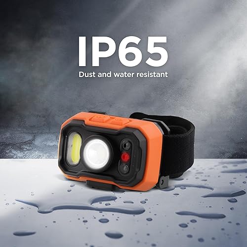 Miniatura 6 de BLACK+DECKER Linterna frontal recargable con sensor de onda, luz LED ultra brillante de 1,000 lúmenes, inclinación ajustable de 90, 7 modos de