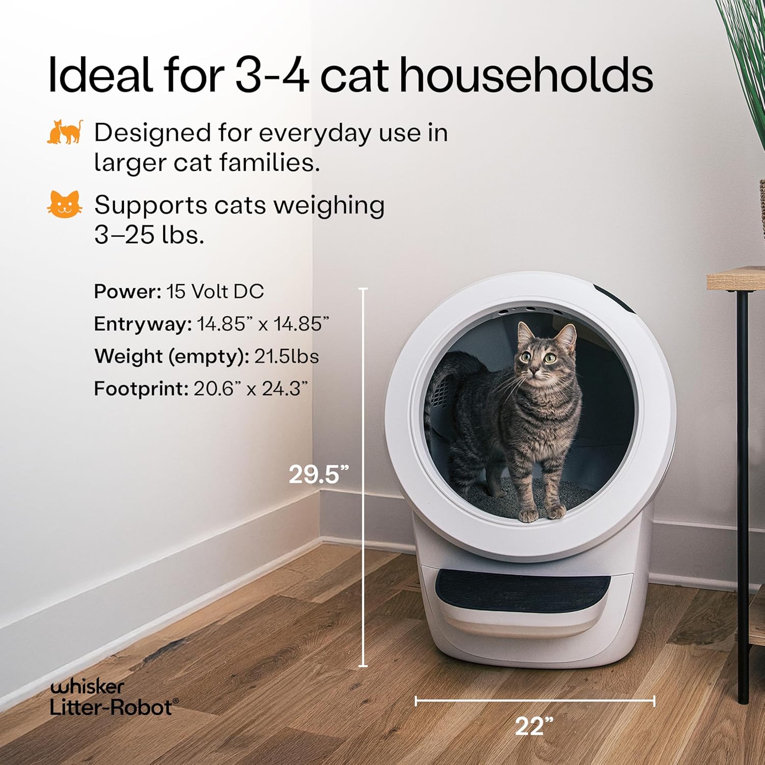 Litter-Robot 4 Supply Bundle by Whisker, White - Automatic, Self-Cleaning Cat Litter Box, WiFi Enabled, Includes Litter-Robot 4, 3 OdorTrap Refills, 10 Liners, 30 Cleaner Wipes, & 2 Carbon Filters