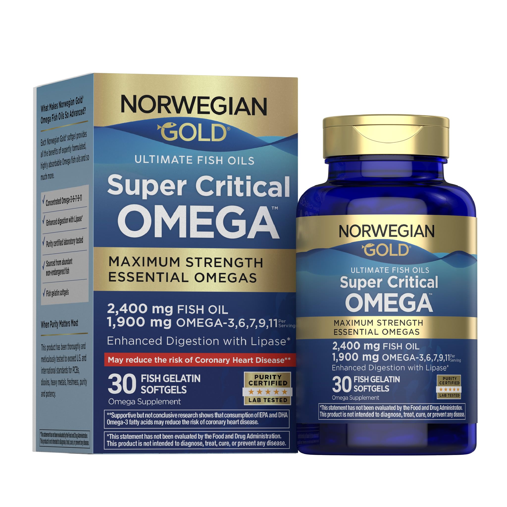 Renew Life Norwegian Gold Fish Oil Super Critical Omega 3 6 7 9 11 30 Count (Pack of 1)