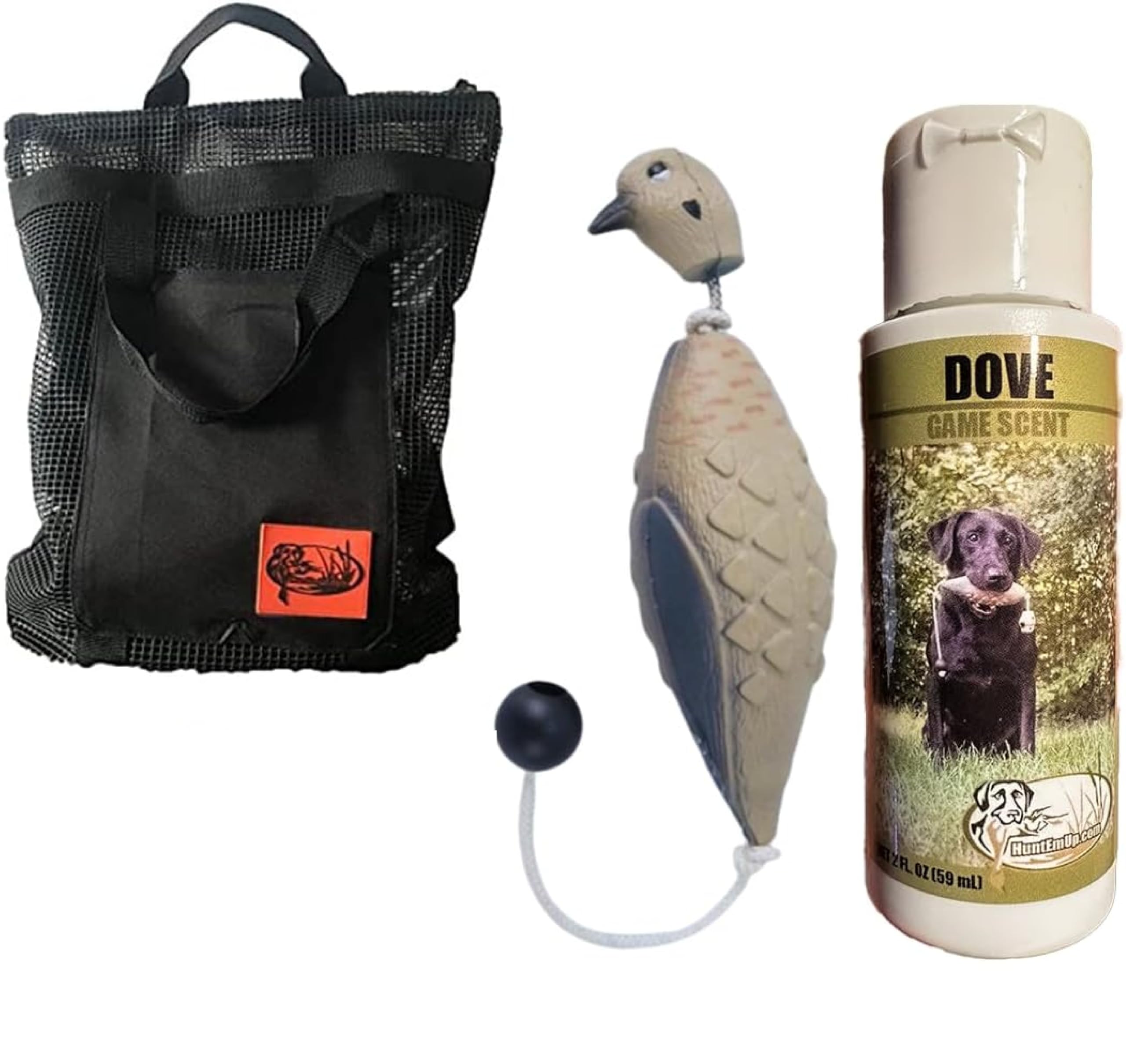 HuntEmUp Ultimate Dove Dog Training Scent - with Realistic Dove Dummy, and Mesh Bag