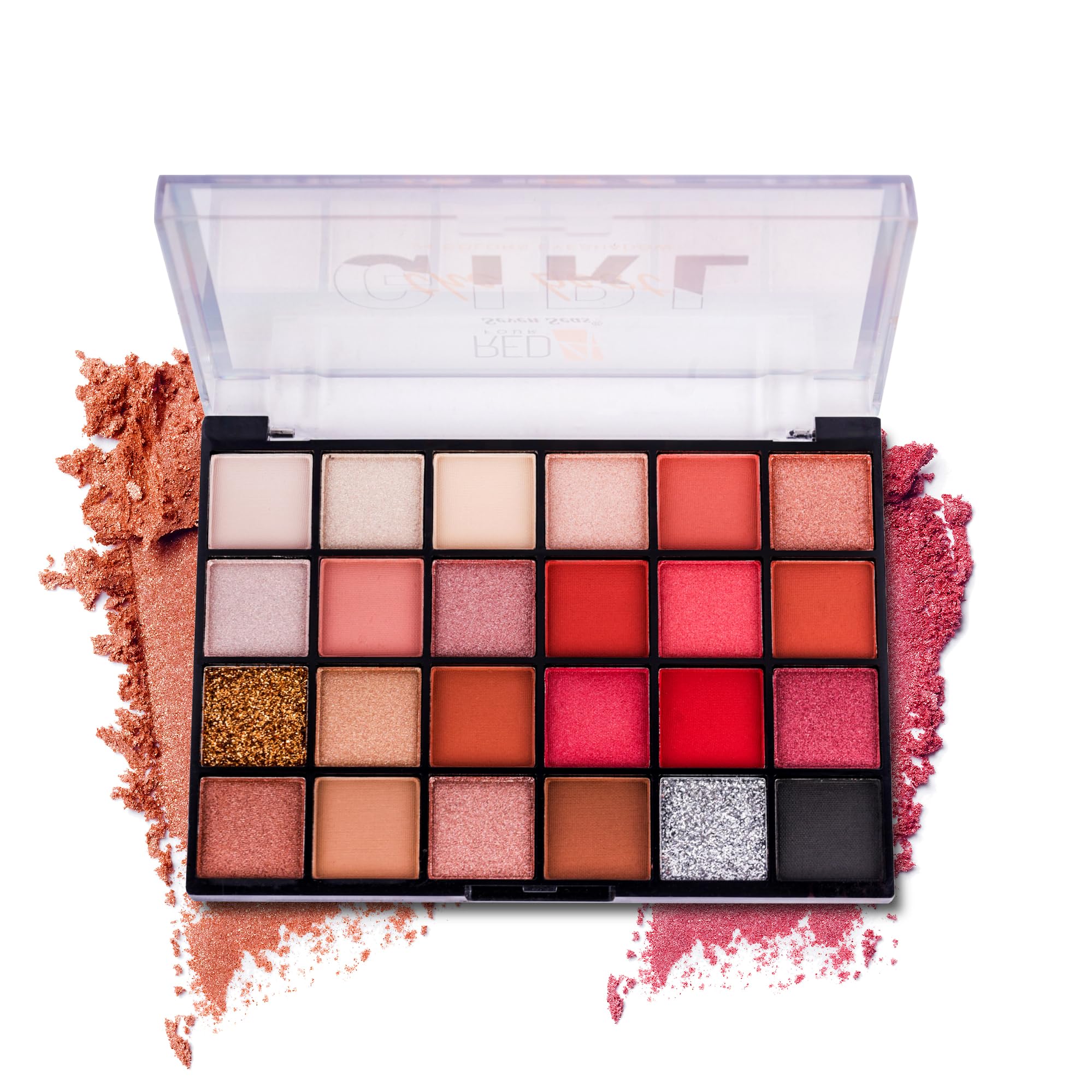 RED 4 The Best Girl 24 Colors Eyeshadow Palette | Mix of Matte Shimmery and Glittery Shades Eyeshadow Palette | Minimal Fallout | Long lasting and Highly Pigmented (Shade-02, 24g)-image-28