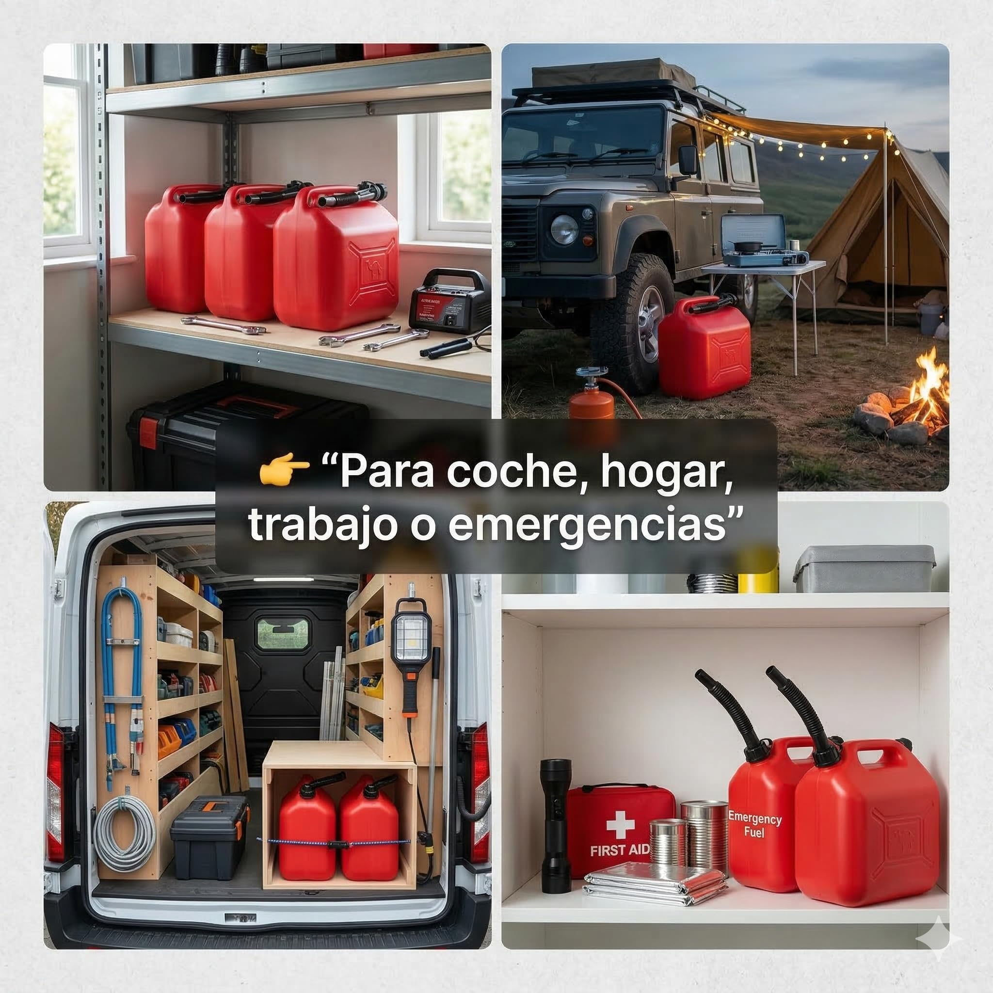 Garrafa Gasolina 20L Homologada Pack de 3 - Bidón Combustible Plástico con Visor de Nivel - Bidones para Gasolina y Gasoil Homologados 60 Litros