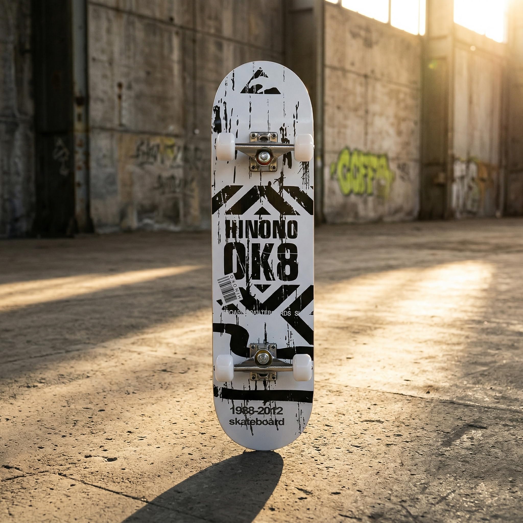 Skateboard Professionnel Double Kick,81 cm en érable, roulements ABEC-7, Roues en PU 95A, Design Graphique personnalisé (81cm, ok8)