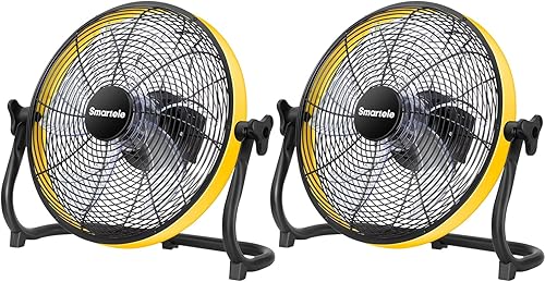 Smartele Ventilador de piso recargable de 16 pulgadas, ventilador a pilas, ventilador de garaje de alta velocidad con batería de 12500 mAh para