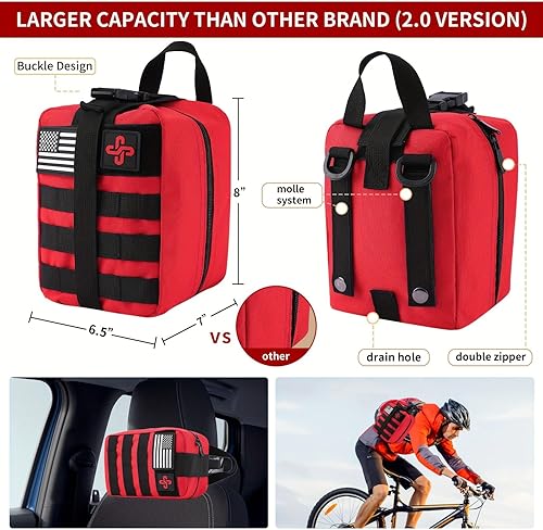 Miniatura 2 de Kit de supervivencia, 252 piezas de equipo de supervivencia con bolsa compatible con sistema Molle y tienda de emergencia, kit de emergencia para