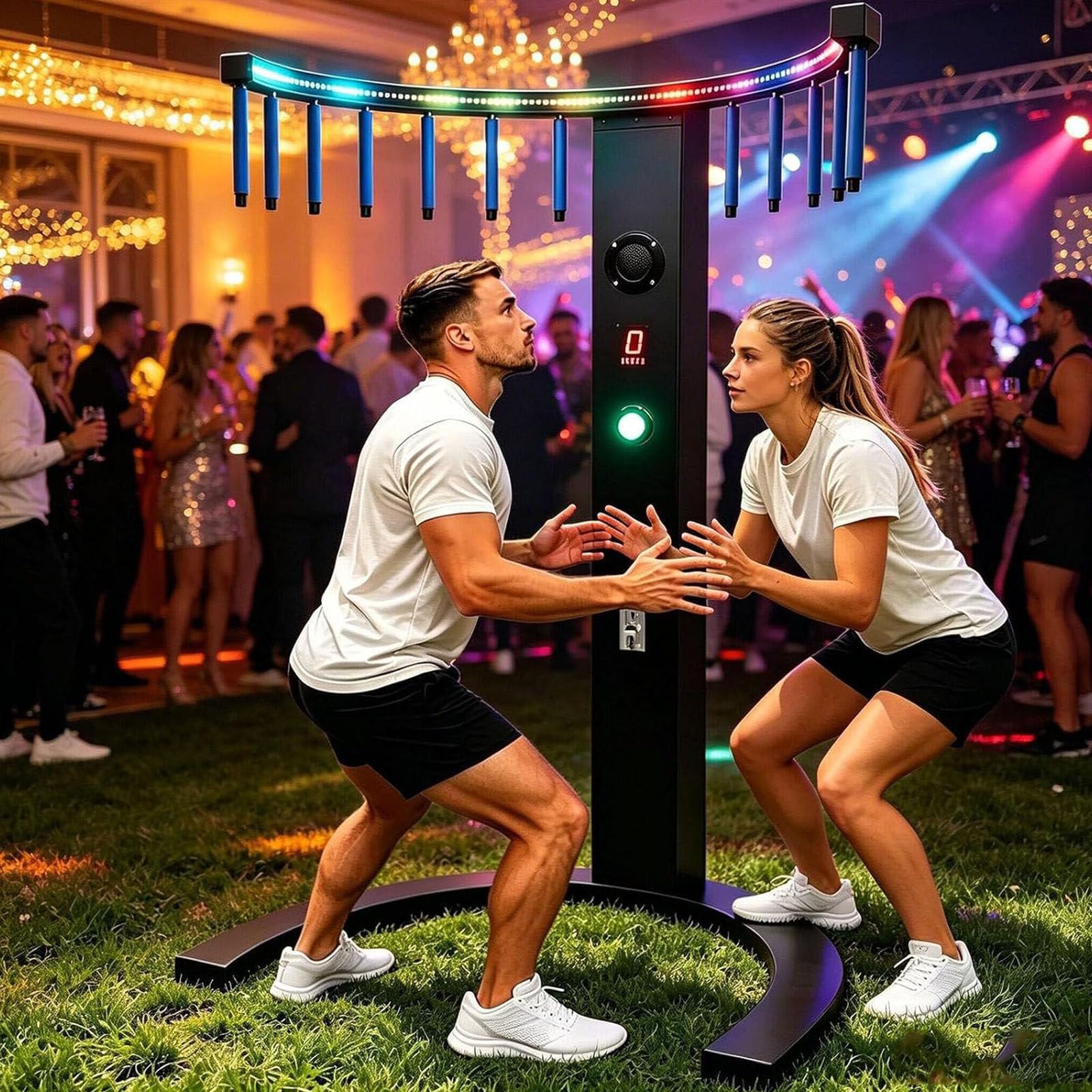 PixCy Hand Eye Coordination Training Catching,Stick Game with LED Lights & Mp3, 10-Speed Reflex Stick Arcade Machine for Party, Family Game Night,Business Entertainment