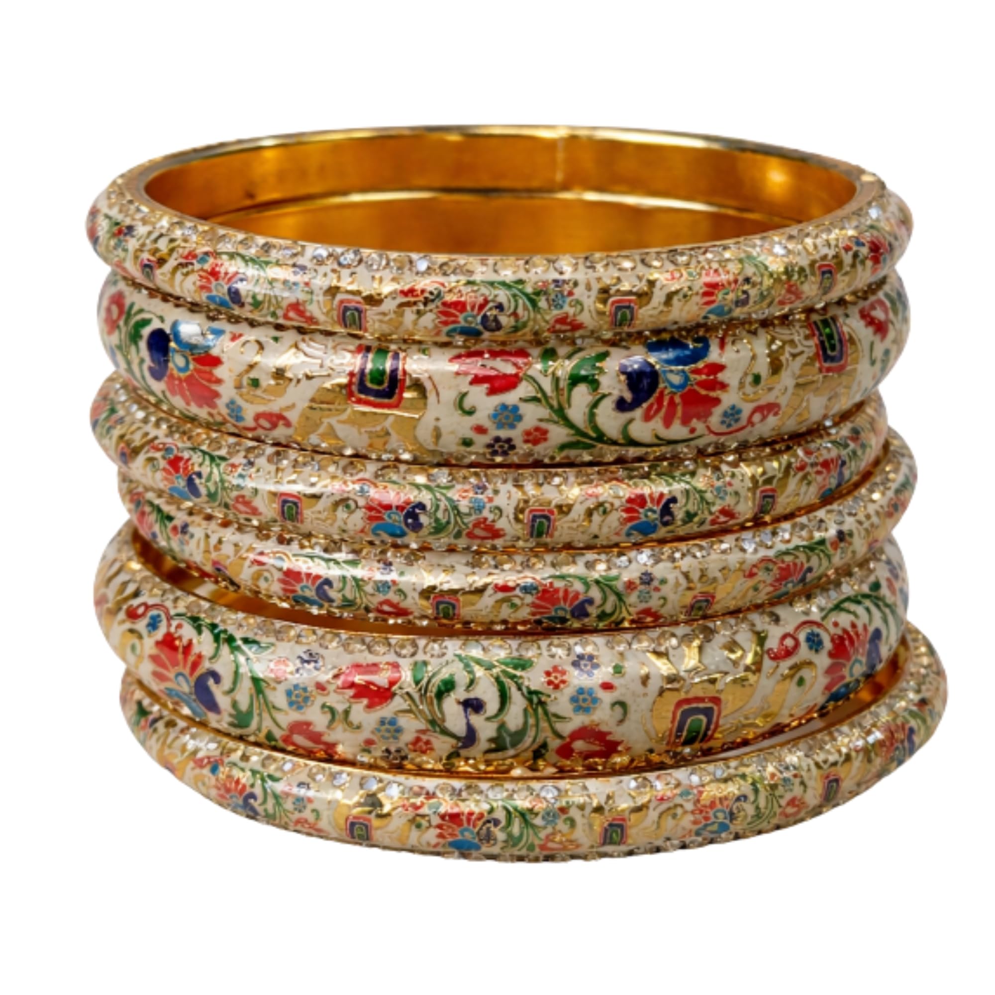 Handmade Meenakari Lac Bangles Elephant Design | Traditional Rajasthani Lac Chudi Set for Women & Girls | Ethnic Bridal-picture-36
