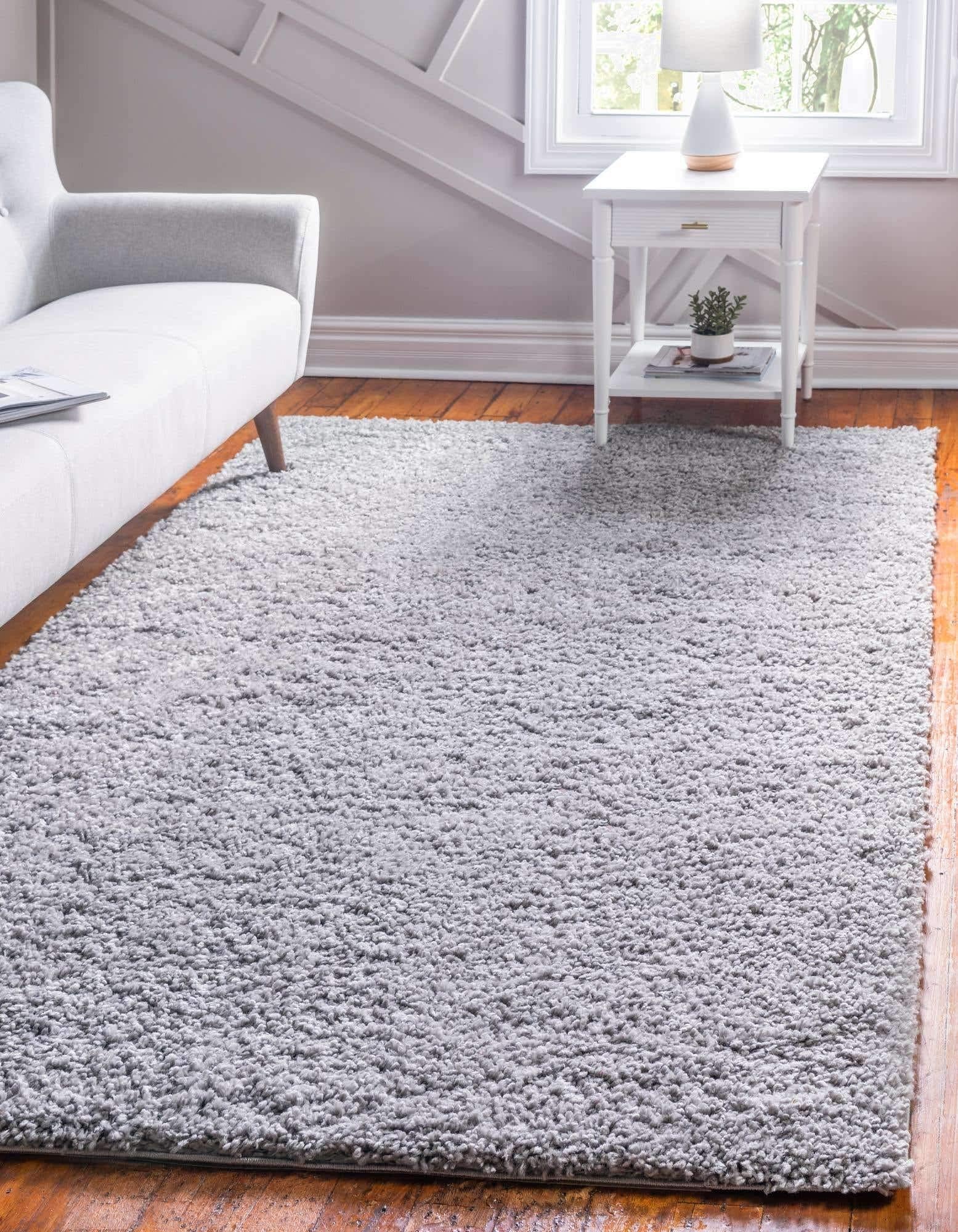 Unique Loom Davos Shag Collection Contemporary Soft Cozy Solid Shag Aqua Round Rug (3' 3 x 3' 3)