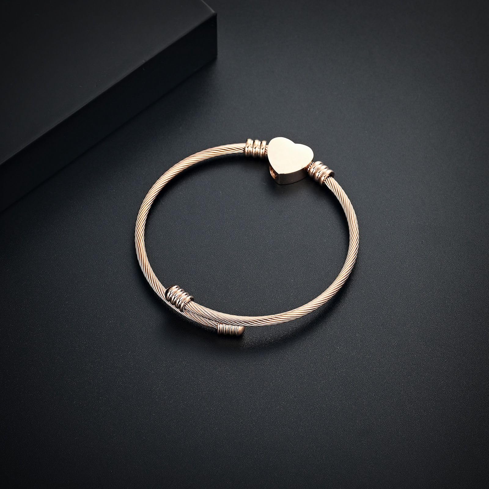 Braccialetto per ceneri, gioiello commemorativo in acciaio inox, a forma di zampa di animale domestico, a forma di cuore, urna con ciondolo a forma di urna per i propri cari, funerali,