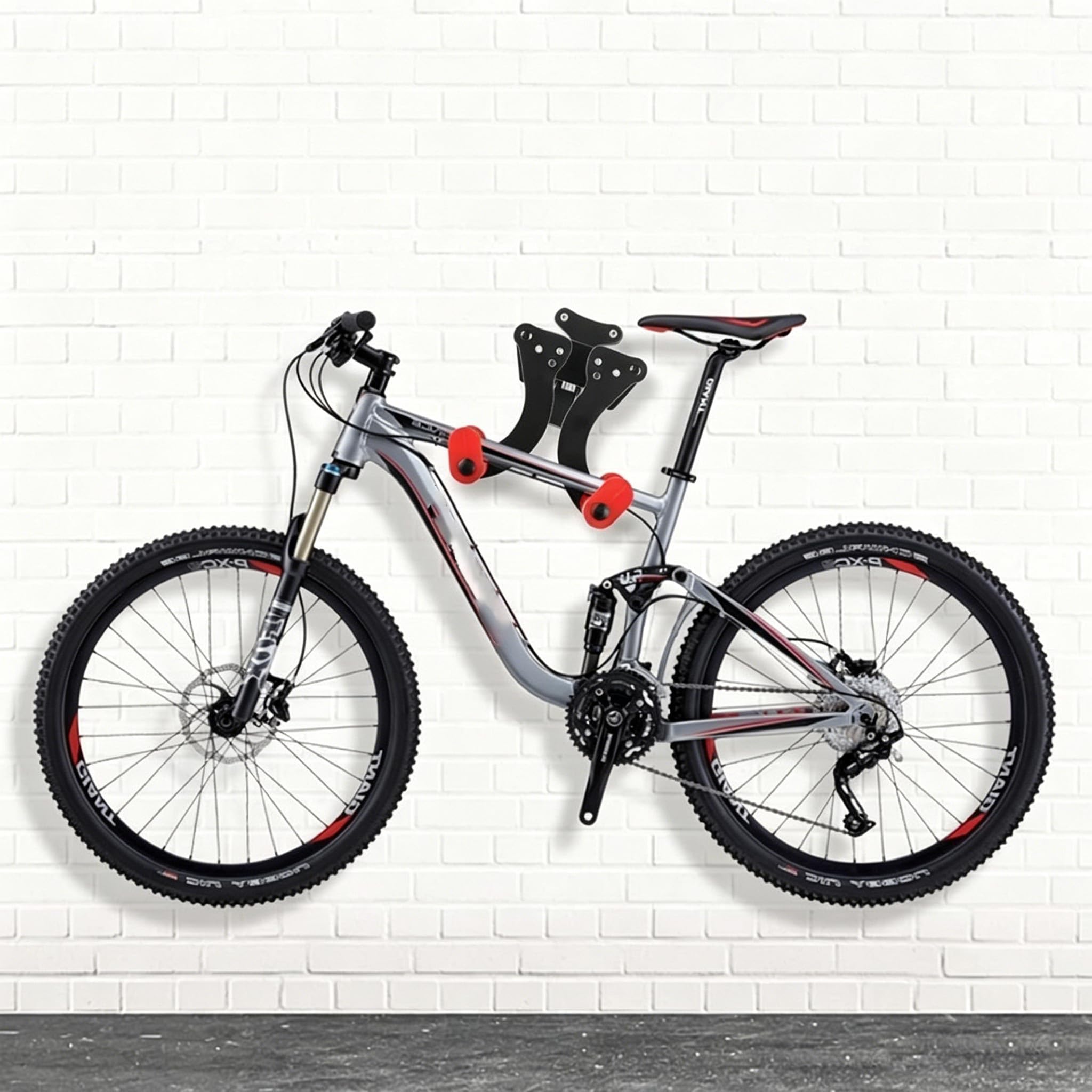 Fahrrad Wandhalterung – Verstellbare und Platzsparende Fahrradaufhängung für Garage, Wohnung & Keller – Horizontaler Fahrradhalter mit Gummischutz und Ratschenbefestigung, 8,7–12,6 Zoll Breite
