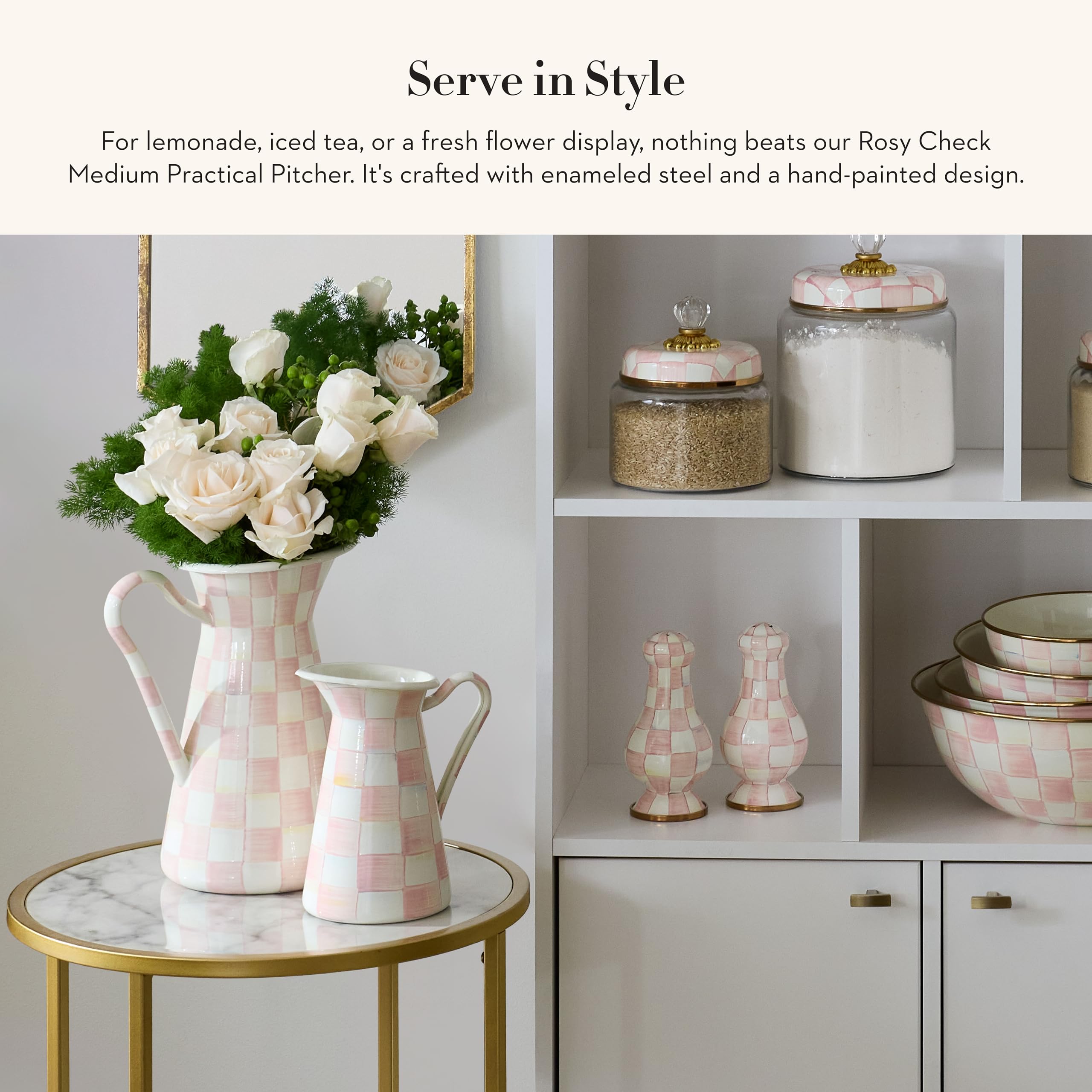 Amazon.com: MACKENZIE-CHILDS Practical Enamel Pitcher with Spout