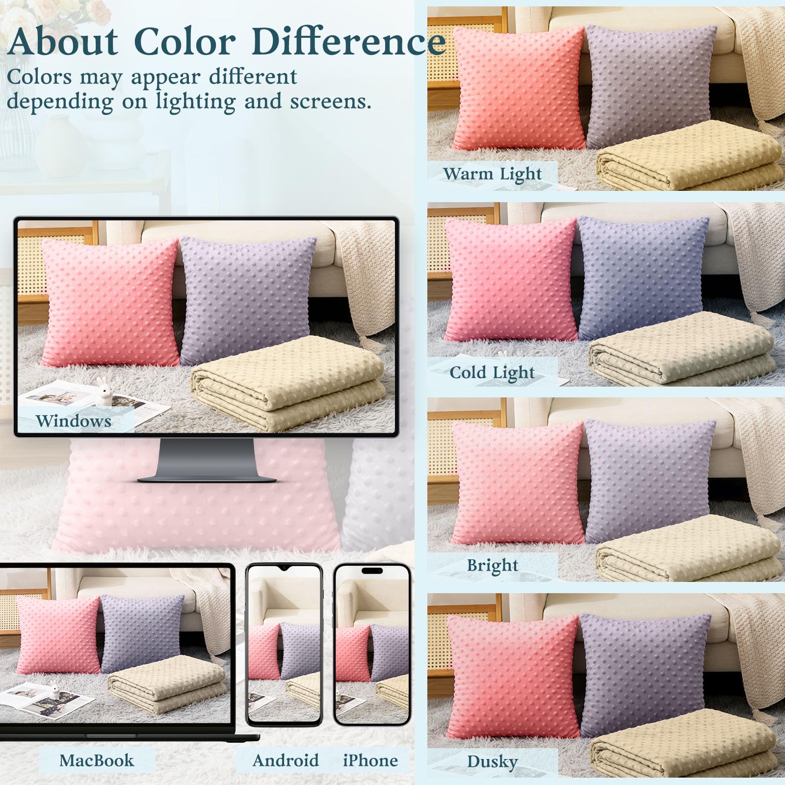 1 Yard Beige Minky Dot Fabric by The Yard, Soft Plush Fleece, Cuddle Dimple Dot for Sewing Baby Blankets, Pillow Covers & Crafts (1 Yard, Beige) - 5