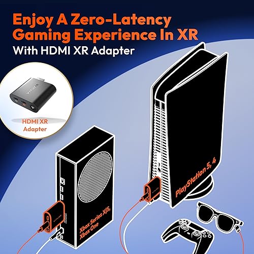 Miniatura 9 de VITURE HDMI XR Adapter for iPhone 14 & Earlier Models, Enabling MultiScreen/Enhanced 3DoF/VR Videos, 2.8 Hours Battery Life, Charge While Playing,