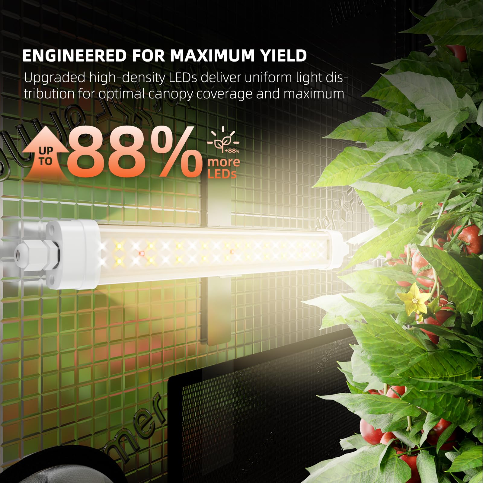 SPIDER FARMER Glow30 LED Lámpara de Crecimiento, Lámpara de Planta de Espectro Completo 34cm Juego de 4 Para Armario de Cultivo Luz Adicional para Plantas de Interior, Verduras, Flores