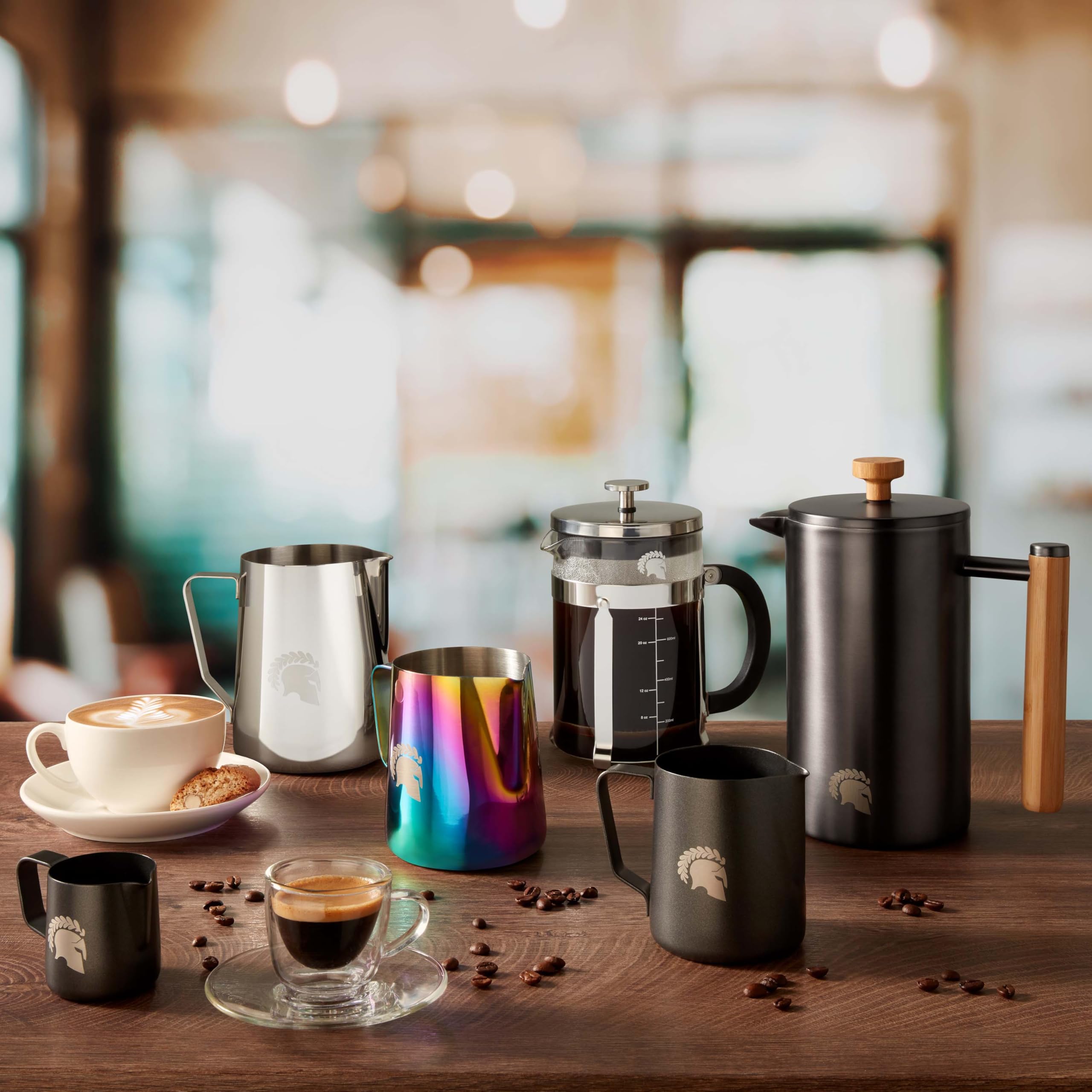 Barista Legends® Tamper de 58,5 mm – Prensador de espresso premium de acero inoxidable con mango de madera – Base anti_vacío para un disco uniforme sin canalizar – Accesorio perfecto para los amantes