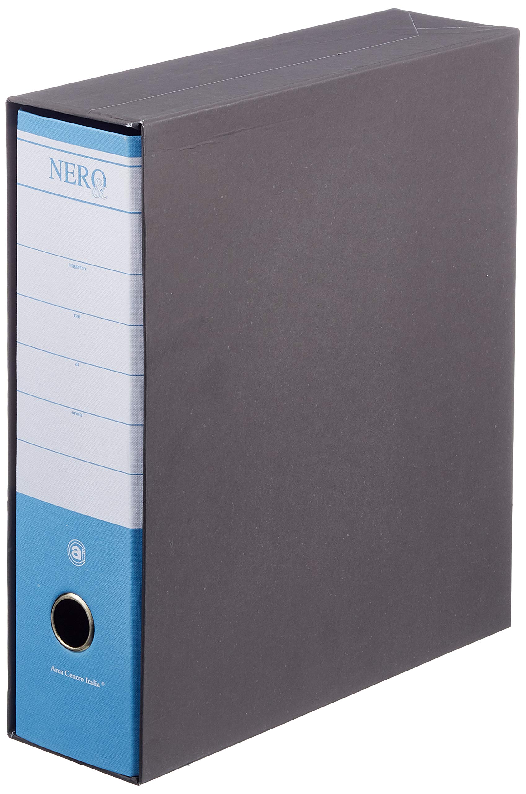 Nero & 0201156.AZ Registratore Commerciale, Azurro, Dorso 8 cm