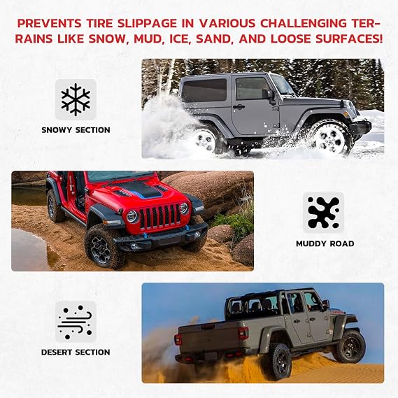 DNA Motoring 32 Portable Recovery Traction Tracks Mat, Load 7 Ton Car Non-Slip Mat, Off-Road Emergency Aid Devices for Snow, Ice, Mud, Sand, 2PC, w/Bag, Black