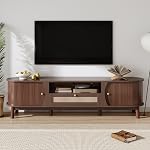 GDFStudio 68.9" Floating Wall Mount TV Stand, Modern Walnut Wood Media Console with Hidden Drawer, Open Shelves & Cable Management, Space-Saving TV Cabinet for Living Room