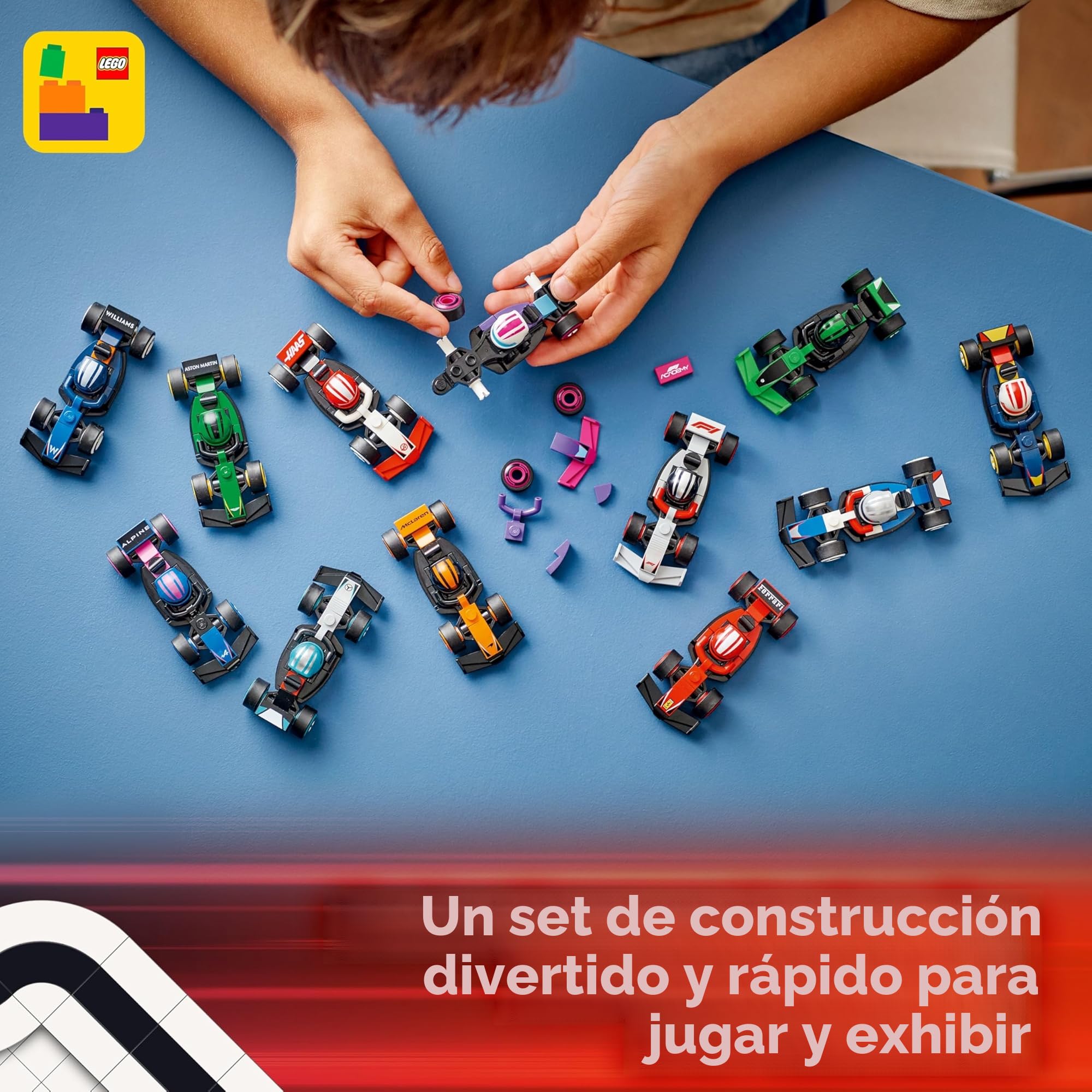 Serie de mini figuras LEGO F1 con 12 coches de Fórmula 1 - Juego completo de la serie de minifiguras Lego 71049