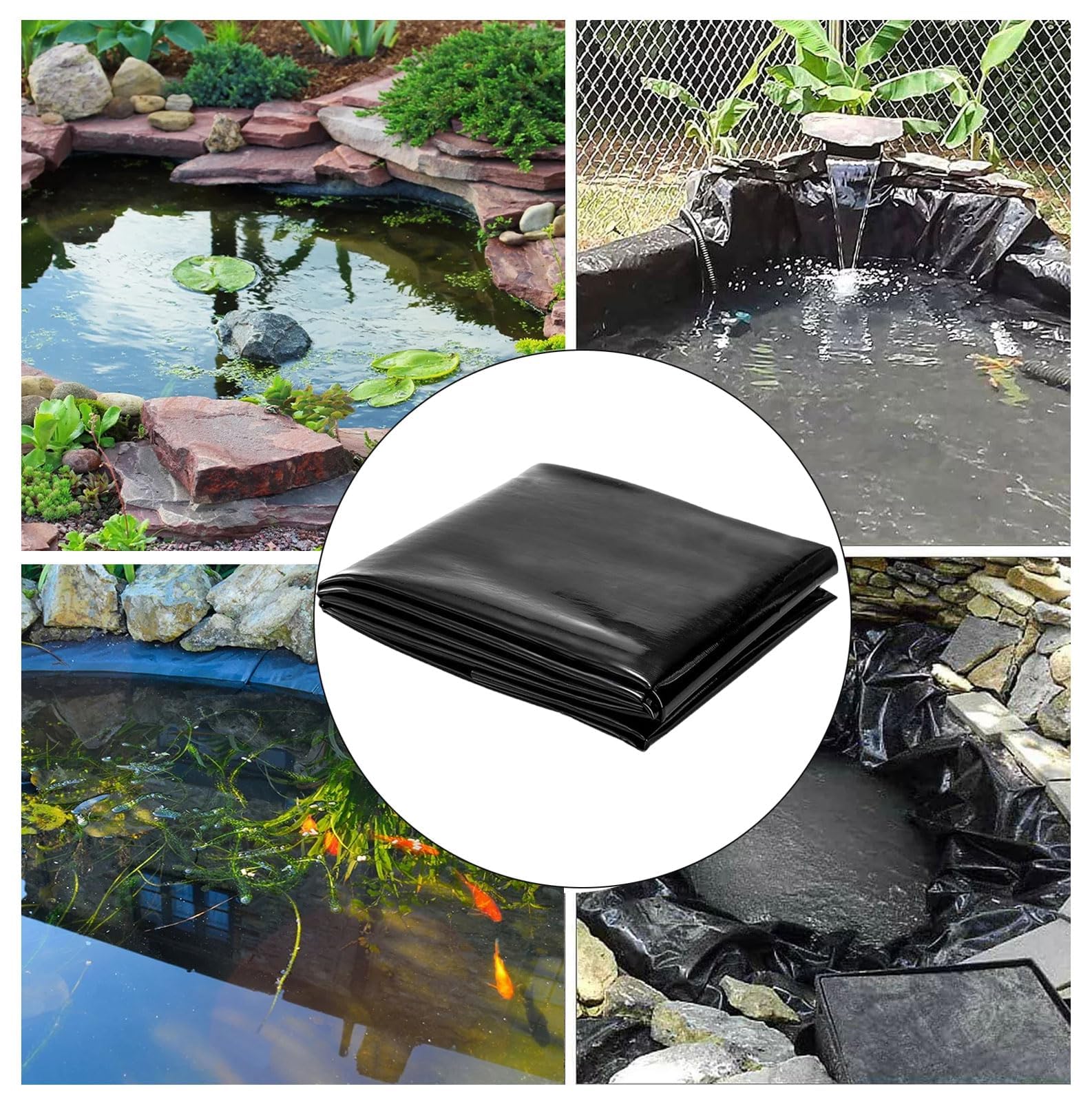 Telo Per Laghetto Da Giardino - Membrana 2x2m, Spessore 0.2mm, Per Stagni, Fontane E Cascate