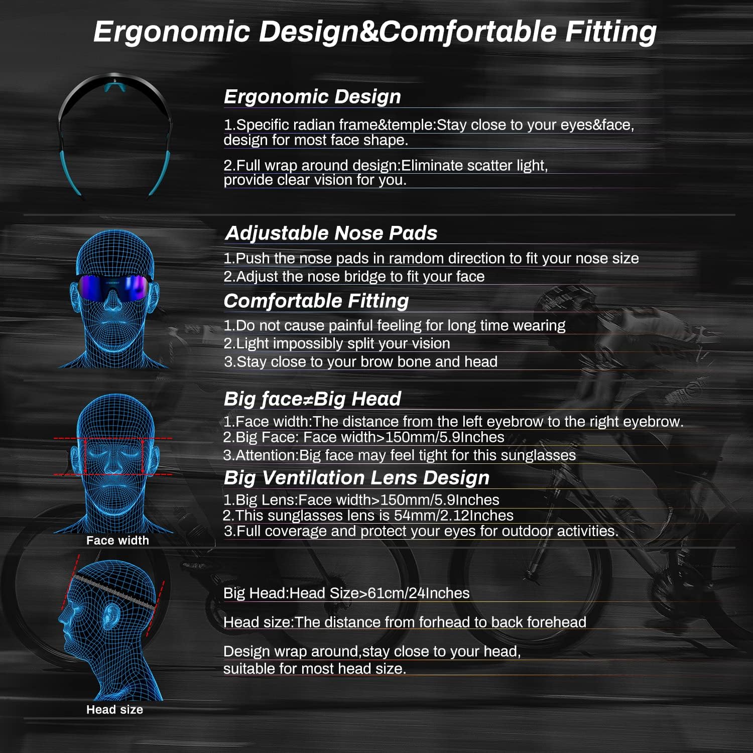 ROCKNIGHT UV Polarized Fishing Sunglasses for Men Sailing Outdoor Sports Mirrored Blue Sunglasses Wrap TR90 Black Frame