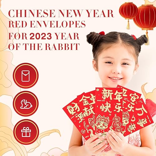 Miniatura 3 de 12 sobres rojos de año nuevo chino para tarjetas de año nuevo chino 2025, año de serpiente, sobres rojos chinos, sobres de dinero de la suerte Hong