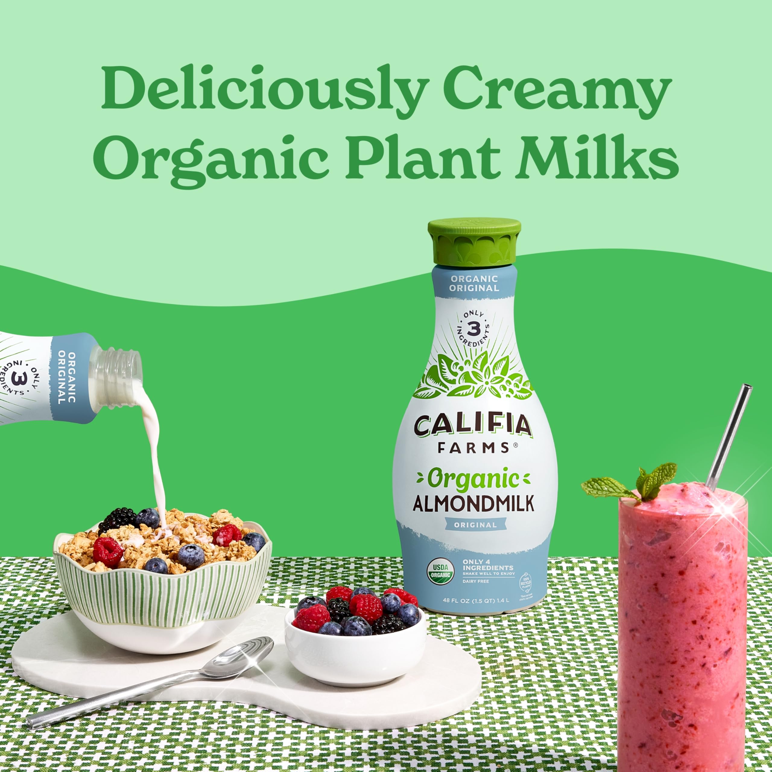 Califia Farms - Organic Original Oat Milk 48 Oz Dairy Free Plant Based Vegan Non GMO USDA Organic — view 7