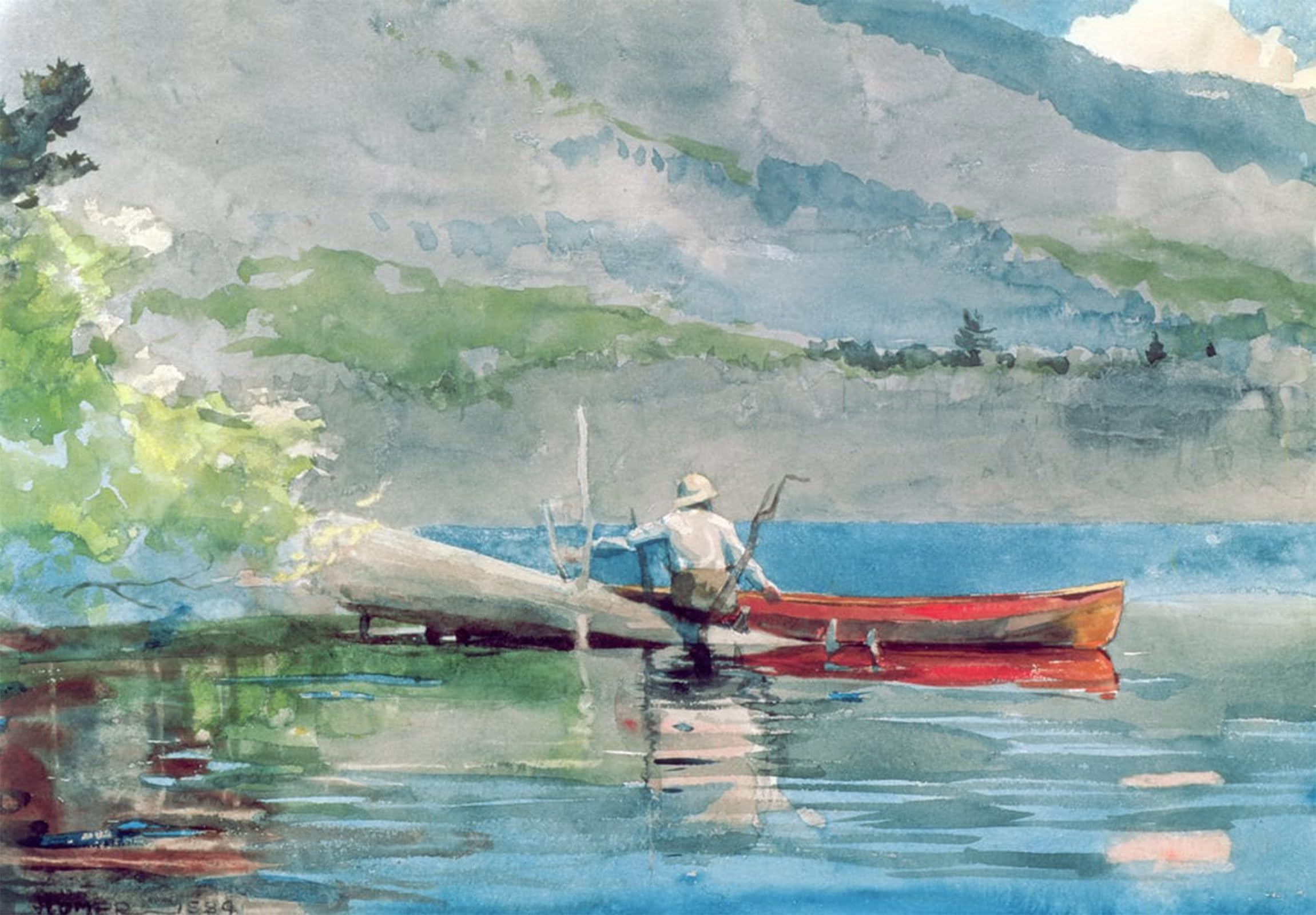 POSTERIIk Famous Print Pop Art Wall Art Graffiti the Red Canoe by Winslow Homer Art Prints for Home Decor 60x90cm
