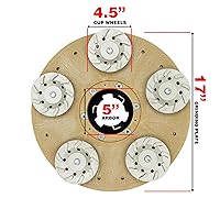 Vista 4 de Placa de molienda de hormigón para máquinas oscilantes - Herramienta de extracción para hormigón con ruedas de 5 tazas - MAX RPM 175