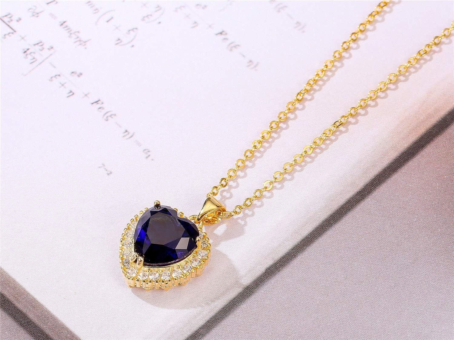 AILUOR Heart of the Ocean Necklace, Silver Necklace Pendants Jewelry Mother's Day Gift - Image 4