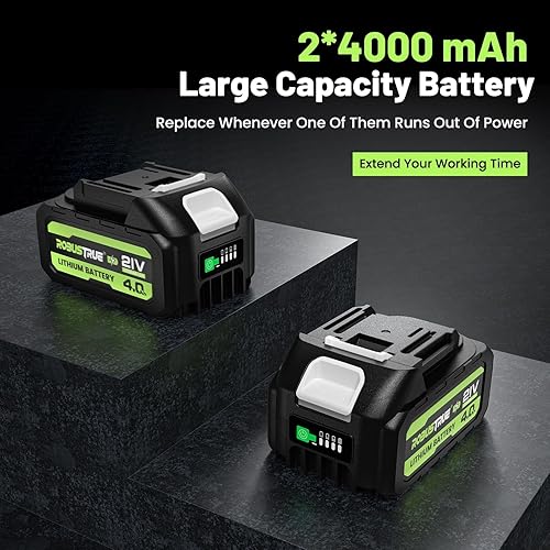 Miniatura 3 de Llave de impacto inalámbrica de 738 pies-libras (1000 N.m), pistola de impacto de 1/2 sin escobillas de alto par, 2 baterías de 4.0 Ah 21 V máximo,