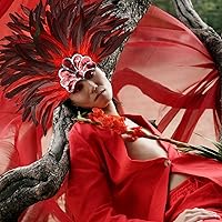 Vista 28 de HOMELEX Tocado de plumas negras para mujer, accesorios de carnaval caribeño