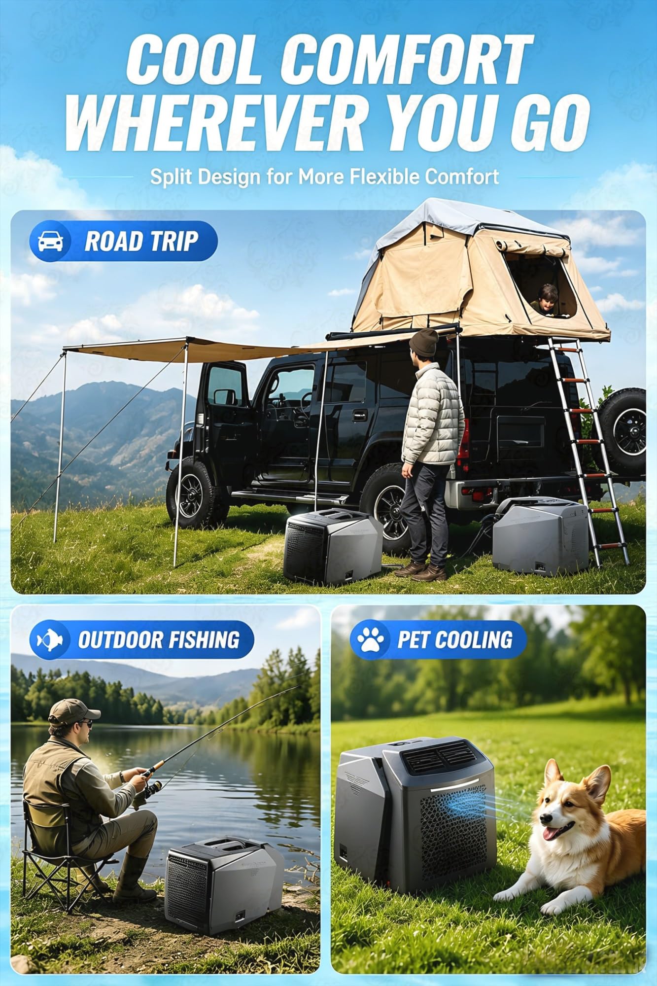 Aire Acondicionado Split 6200 BTU: 48V/AC para Camper